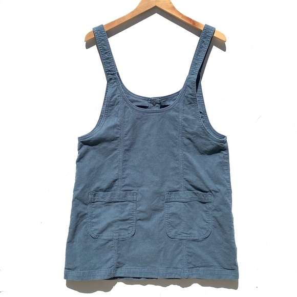 AEO Women’s Corduroy Button Front Dress Front Pockets Adjustable Straps size L - Picture 3 of 4